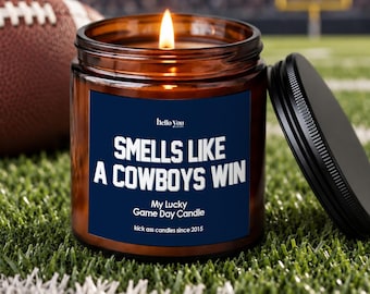 Dallas Cowboys Win Scented Candle: NFL Game Day Decor Lucky Game Day Candle