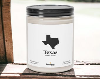 Texas Scented Candle: Homesick Gift, Soy Wax Candle