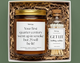 Funny 25th Birthday Gift Candle 25th Birthday Card Alternative Quarter Century Gift Personalized Candle Gift for Best Friend Gift Candle