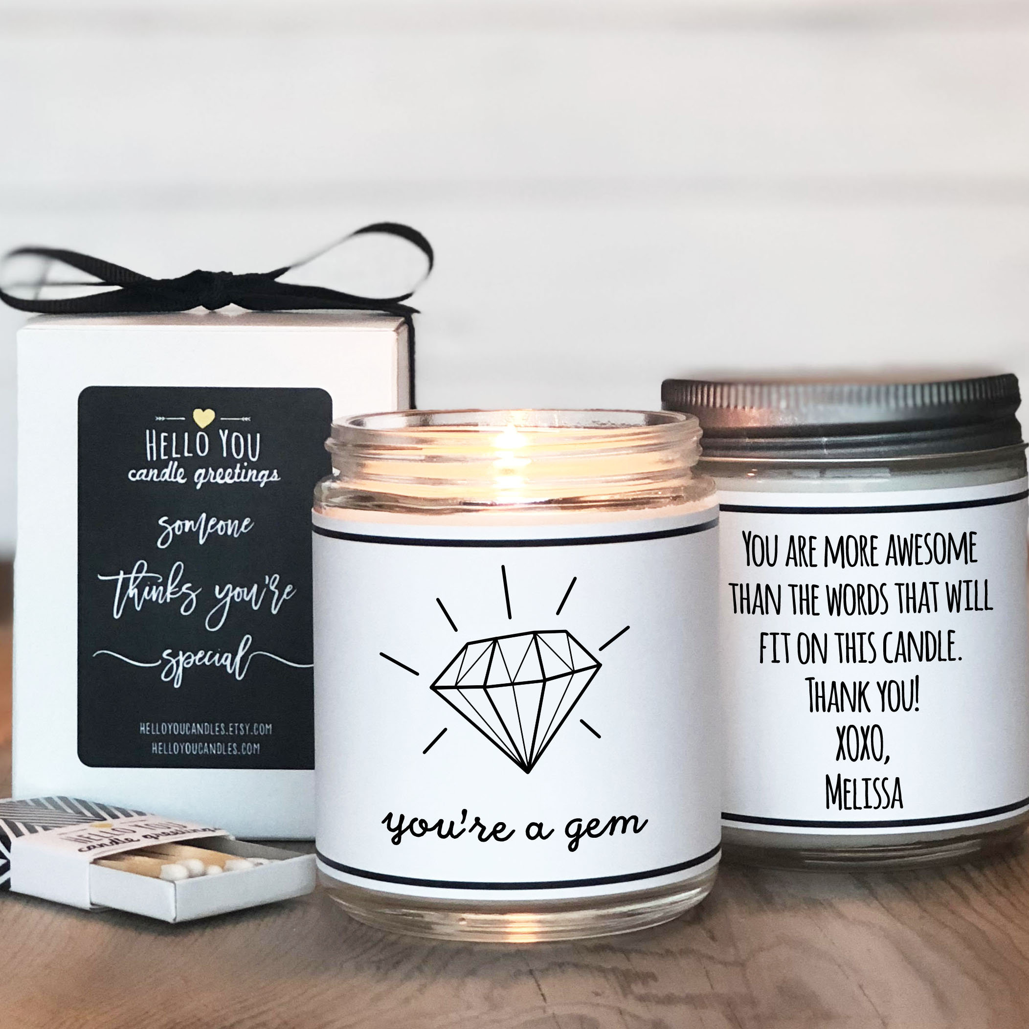 You're A Gem Candle Gift - Thank You Gift | Appreciation Gift | Teacher  Appreciation Gift | Candle Gift | Teacher Aide Gift | Co-Worker Gift