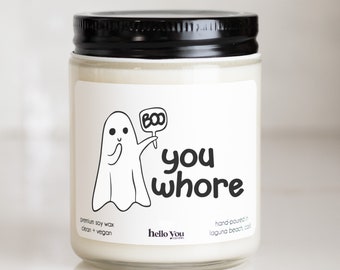 Halloween Gifts Boo You Whore Halloween Candles | Fall Scented Candles | Fall Candles | Halloween Decor | Cute Halloween Candle