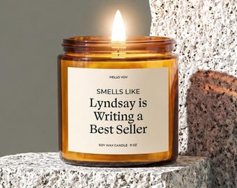 Author Gift for Writer Gift for Aspiring Poet Gift for Her She's Writing a Best Seller Unique Gift for Author Funny Candle Gift