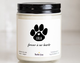 Forever in our Hearts Soy Candle | Loss of Pet Gift | Loss of Dog Gift | Loss of Cat Gift | Pet Memorial Gift | Send a Gift | Pet Passing