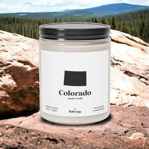 Colorado Scented Candle: Eco-Friendly Soy Wax, Homesick Gift