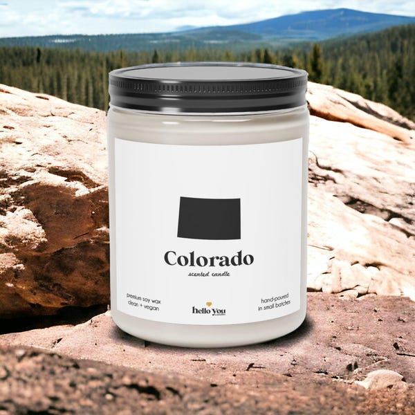 Colorado Scented Candle: Eco-Friendly Soy Wax, Homesick Gift