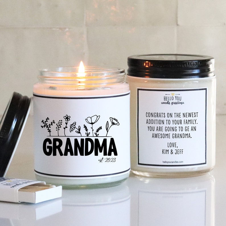 Grandma Candle Gift New Grandma Gift Mom Gift Grandma Gift Send a Gift Personalized Grandma Gift New Nana Gift New Baby gift image 1