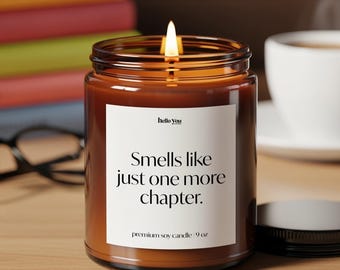 Book Lover Gift Just One More Chapter Candle Reading Fan Gift Bookworm Gift Booktok Funny Candle for Reader Gift