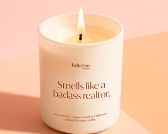Gift for Realtor Gift Candle for Real Estate Agent Badass Realtor Candle Personalized Gift for Realtor Closing Agent Gift Home Closing Gift