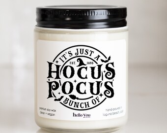 Halloween Candle | Fall Scented Candles | Fall Candles | It's just a bunch of Hocus Pocus candle | Halloween Decor | Cute Halloween Candle