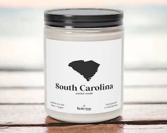 South Carolina Scented Candle - Homesick Gift | Feeling Homesick | State Scented Candle | Moving Gift | College Student Gift | State Candles