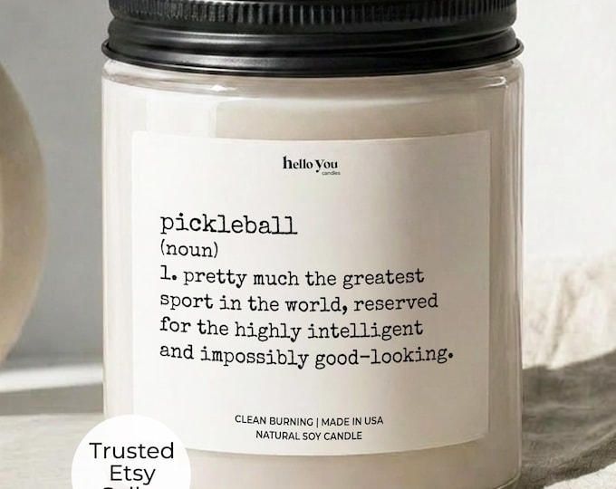 Pickleball Lover Gift Funny Pickleball Definition Candle