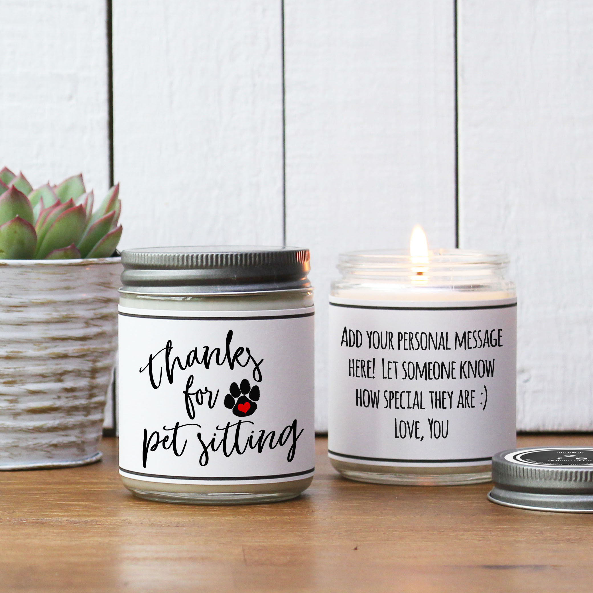 Thanks for Pet Sitting Soy Candle Gift Pet Sitting Gift Thank You For Pet Sitting Dog