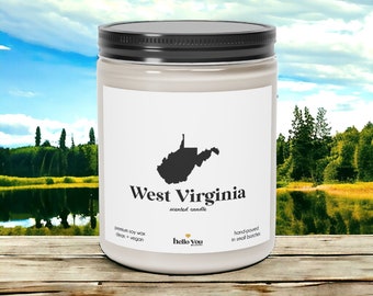 West Virginia Scented Candle - Homesick Gift | Miss Home Gift | State Scented Candle | Moving Gift | College Student Gift | State Candles