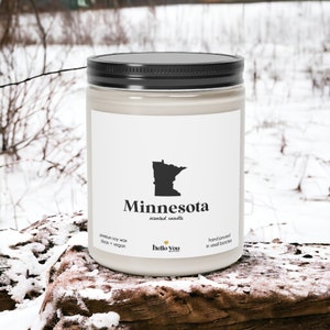 Minnesota Scented Candle Homesick Gift Feeling Homesick State Scented Candle Moving Gift College Student Gift State Candles image 1