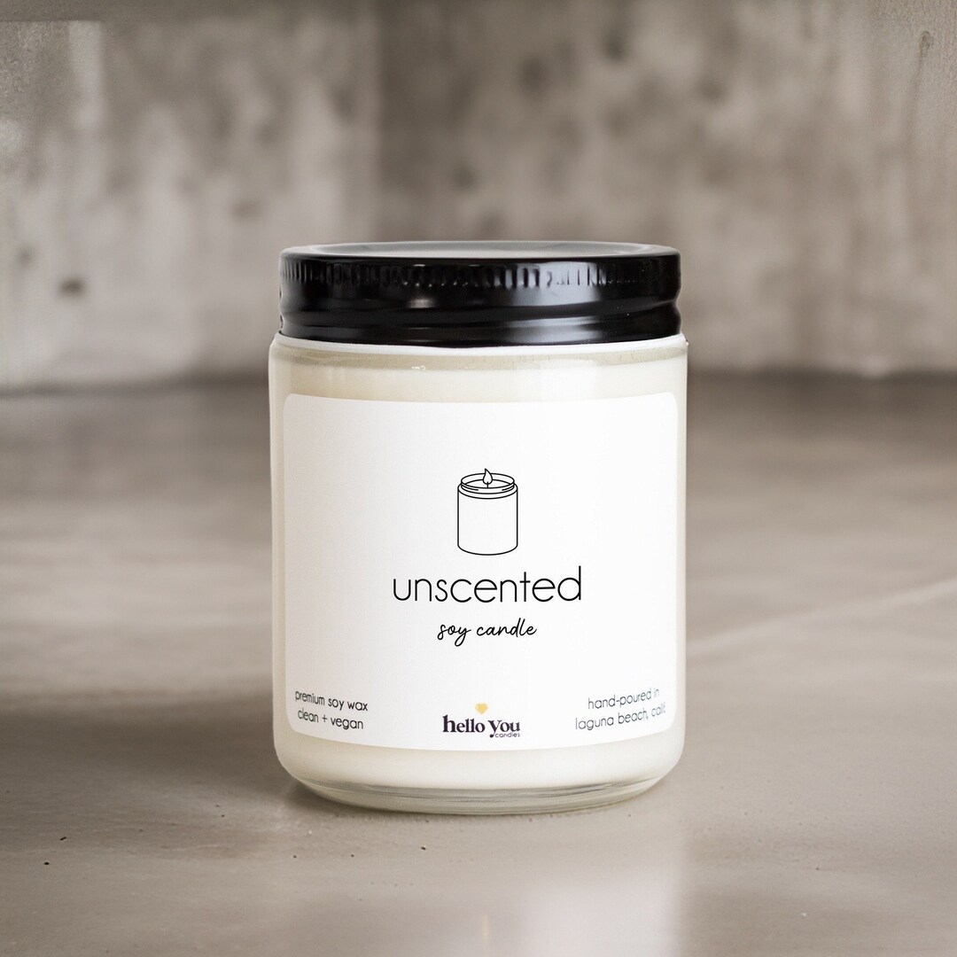 Unscented Candle Soy Candle Unscented Soy Candle Clean Candle Eco