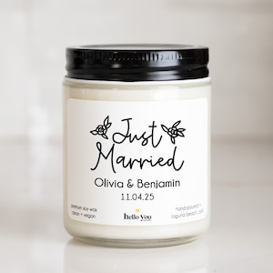 Personalized Wedding Gifts Just Married Wedding Gift Candle | Unique Wedding Gift | Wedding Gift for Couple | Wedding Gift Ideas