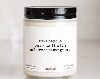 Cabernet Sauvignon Candle, Funny Gift for Her