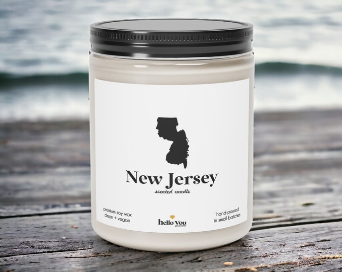 New Jersey Scented Candle - Homesick Gift | Feeling Homesick | State Scented Candle | Moving Gift | College Student Gift | State Candles
