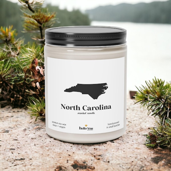 North Carolina Scented Candle: Homesick Gift, Soy Wax
