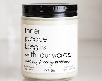 New Beginning Gift | Inner Peace Gift | Funny Candle Gift | Personalized Retirement Gift | Divorce Gift Candle | New Job Gift Candle