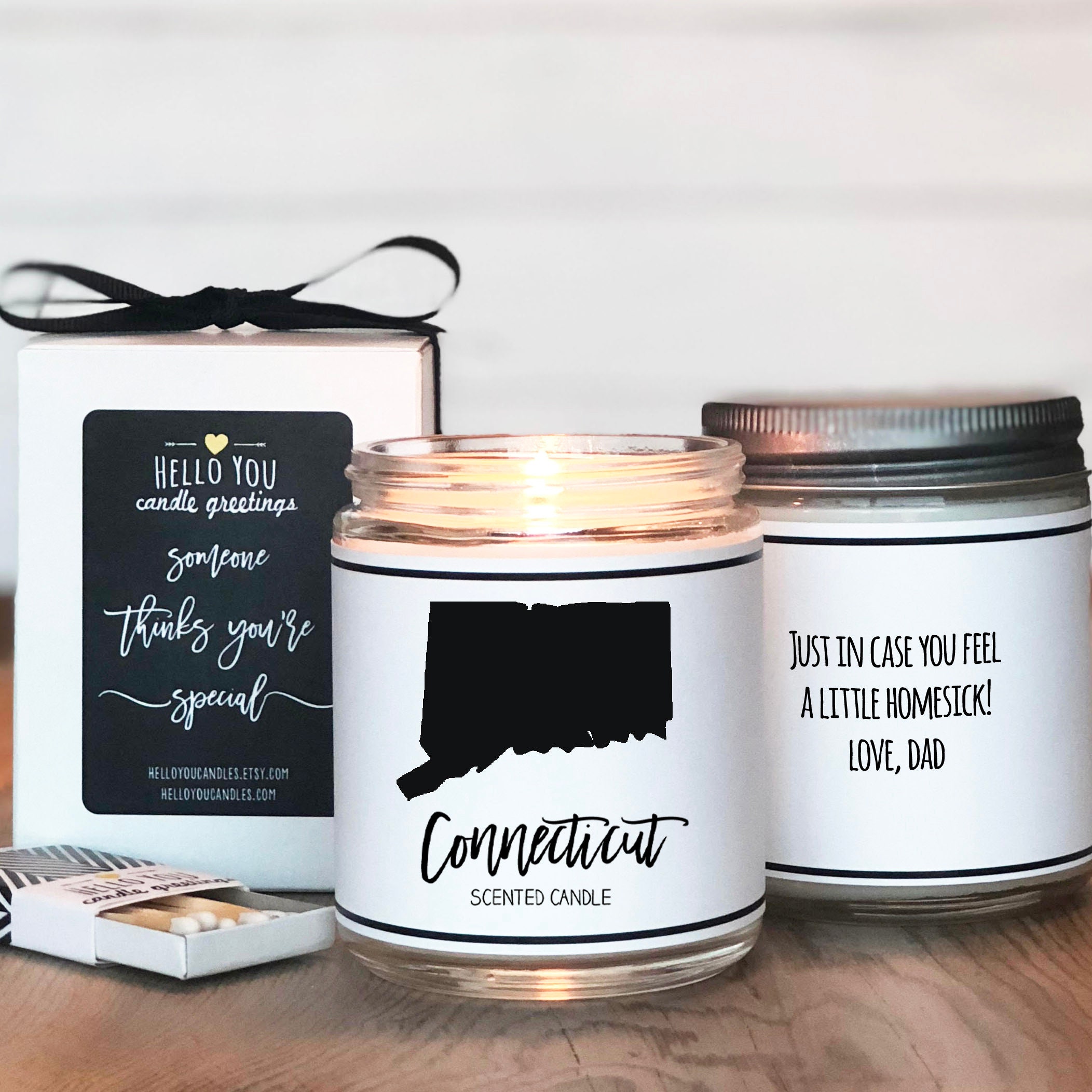 Connecticut Scented Candle Homesick Gift Feeling Homesick State