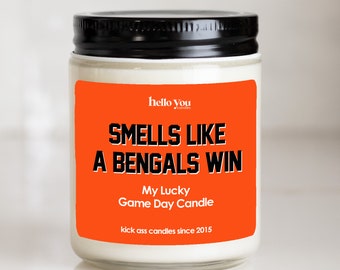 Football Gifts for Him Smells Like a Bengals Win Candle Cincinnati Bengals Gift NFL Gift Candle Game Day Decor Sports Candle