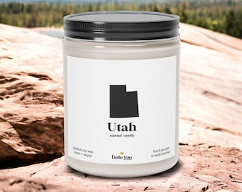 Utah Scented Candle - Homesick Gift | Feeling Homesick | State Scented Candle | Moving Gift | College Student Gift | State Candles