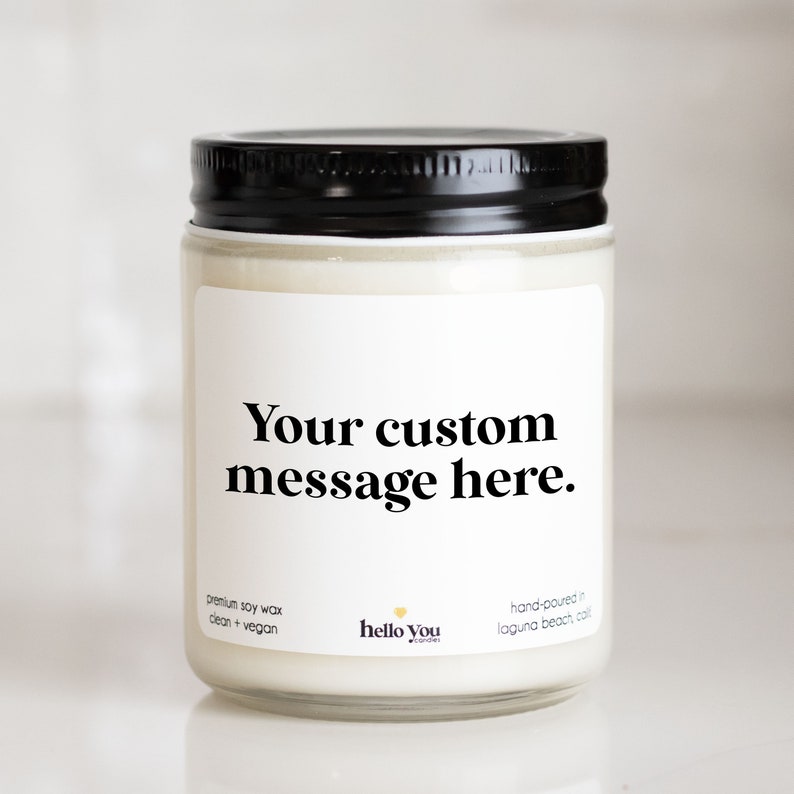 Custom candle Blank label candle Soy candle Create your own candle label creative candle custom text gifts personalized gifts image 2