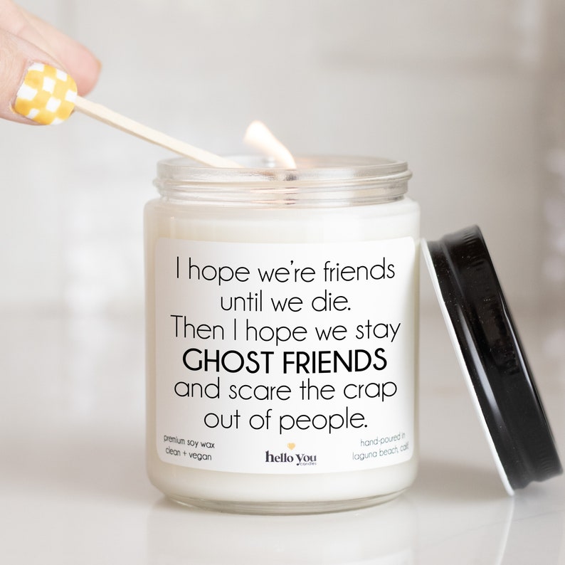 Best Friend Candle Gift Friendship Gifts Candle Best Friend Gifts Best Friend Birthday Gift Girl Friend Gifts Ghost Friends Candle image 2