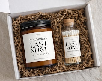 Teacher Candle Gift - Teacher's Last Nerve Candle | Personalized Candle Gift for Teacher | Thank You Gift for Teacher | Teacher Appreciation