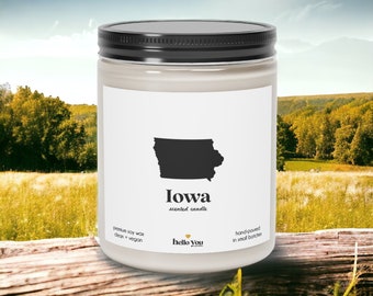 Iowa Scented Candle - Homesick Gift | State Scented Candle | Moving Gift | College Student Gift | Iowa Lover | Iowa State