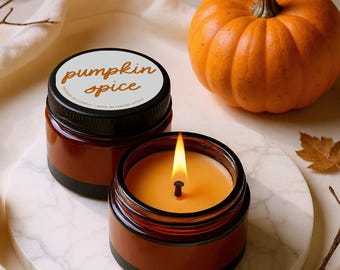 Pumpkin Spice Candle Favors Mini Candle Stocking Stuffer Candle Travel Candle Mystery Box Candle Stocking Stuffer Candle