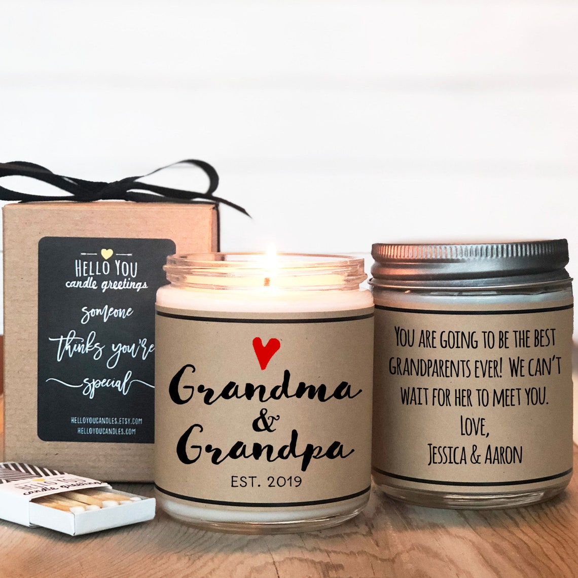 Grandma and Grandpa Candle Gift New Grandparents Gift New Etsy