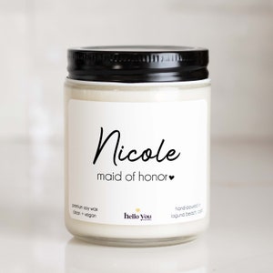 Maid of Honor Gift Personalized Bridal Party Gifts Personalized with Name, Personalized Bridal Party Candles Personalized Gifts