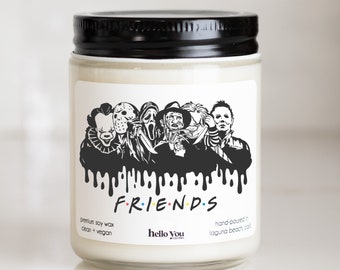 Horror Movie Characters Friends Halloween Candle | Halloween Gift | Spooky Candle | Halloween Decor Candle | Cute Halloween Candle