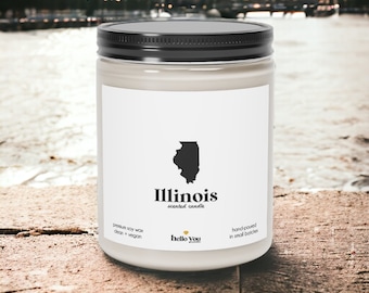 Illinois Scented Candle - Homesick Gift | Feeling Homesick | State Scented Candle | Moving Gift | College Student Gift | State Candles