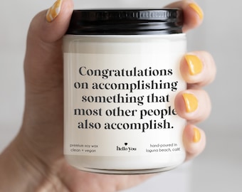 Funny Graduation Gifts, Funny Accomplishment Gifts, High School Graduation Gift, Funny Candles, Sarcastic Gifts for Graduation
