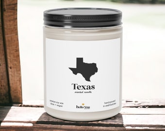 Texas Scented Candle - Homesick Gift | State Scented Candle | Moving Gift | College Student Gift | State Candles | Homesick Candle