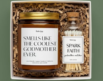 Godmother Gift Personalized Candle Present for God Mother Smells like the Coolest Godmother Ever