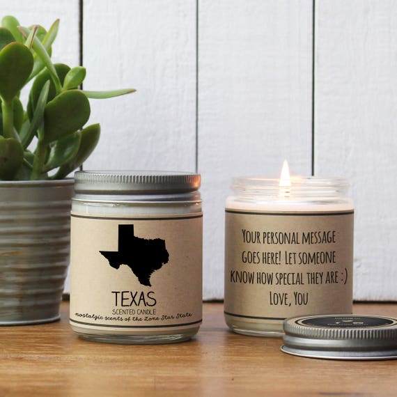 Texas Scented Candle Homesick Gift State Scented Candle Etsy