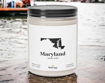Maryland Scented Candle - Homesick Gift | I Love Maryland | State Scented Candle | Moving Gift | College Student Gift | State Candles