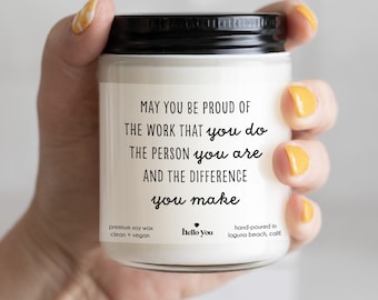 Employee Appreciation Gifts, Thank You Gifts Candle, May you be proud candle, Corporate Gifts, Personalized Candles, Personalized Gifts