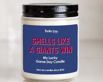 Football gift | Gifts for Him | Smells Like a Giants Win Candle | New York Giants Gift NFL Gift Candle | Game Day Decor Sports Candle