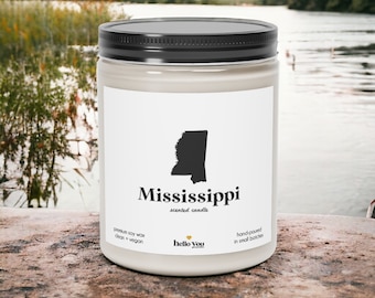 Mississippi Scented Candle - Homesick Gift | Feeling Homesick | State Scented Candle | Moving Gift | College Student Gift | State Candles