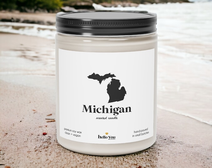 Michigan Scented Candle - Homesick Gift | Feeling Homesick | State Scented Candle | Moving Gift | College Student Gift | State Candles