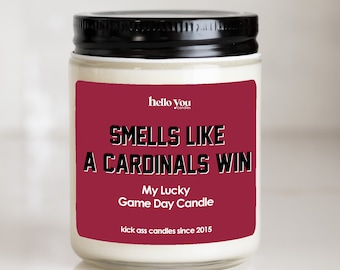 Football gift | Gifts for Him | Smells Like a Cardinals Win Candle | St. Louis Gift NFL Gift Candle | Game Day Decor Sports Candle