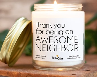 Neighbor Gift Thank You Gift for Neighbor Candle New Neighbor Moving Gift  Gratitude Gift Best Neighbor Housewarming Gift for Couples Gifts 