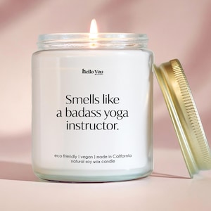 Badass Yoga Instructor Candle: Funny Gift for Yoga Teacher