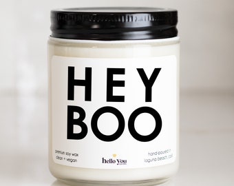 Funny Halloween Gifts Hey Boo Candle Halloween Candle Fall Scented Candles Fall Candle Funny Candles Personalized Gifts Personalized Candles