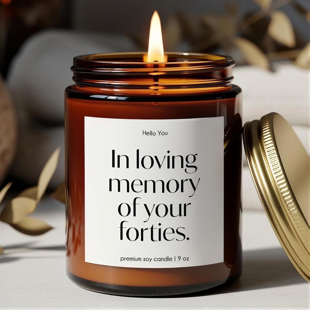 Funny 50th Birthday Gift Candle: In Loving Memory of Your Forties